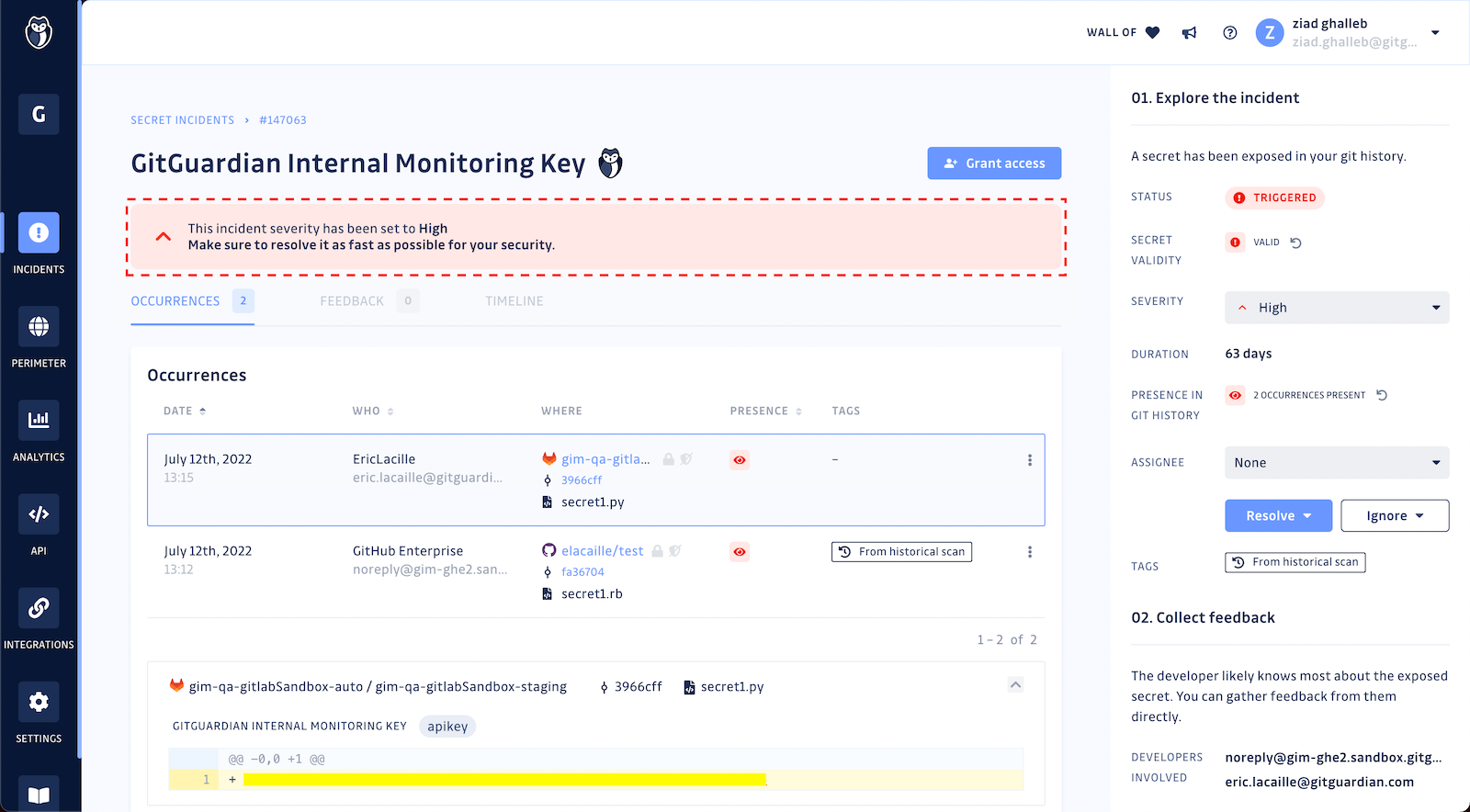 Automate severity scoring for hardcoded secrets incidents.