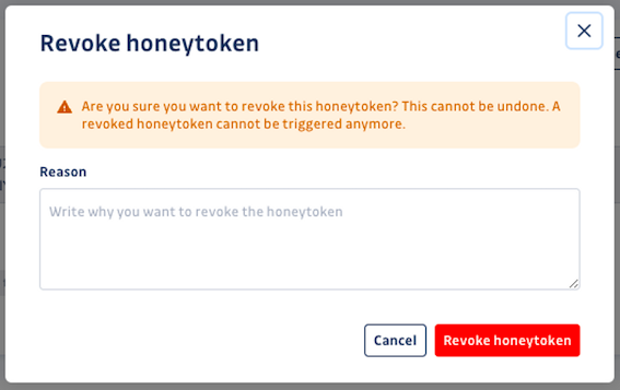 Revoking a honeytoken