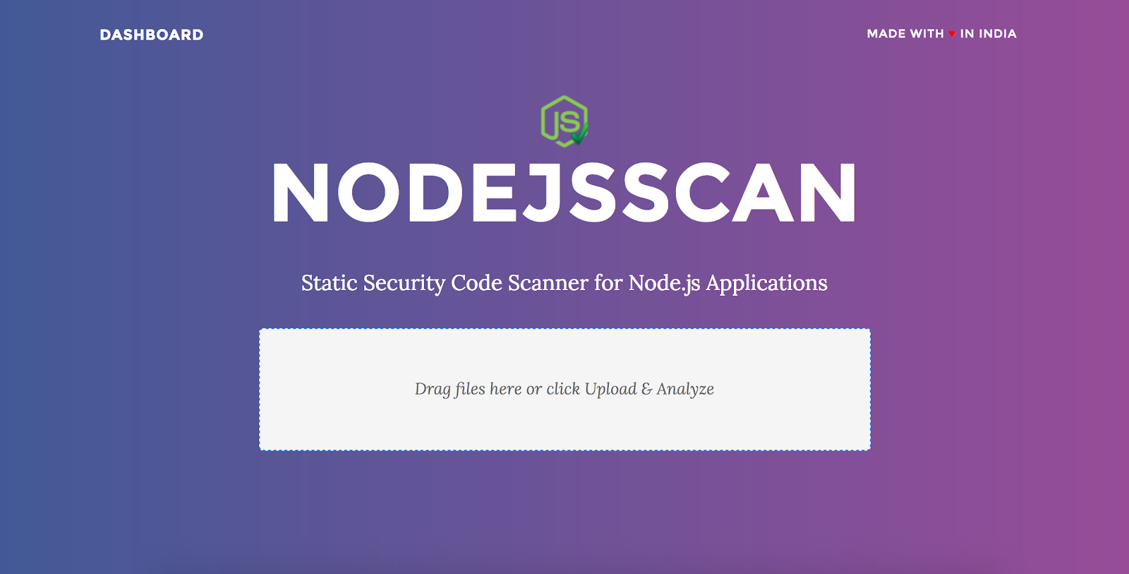 NodeJsScan SAST tool