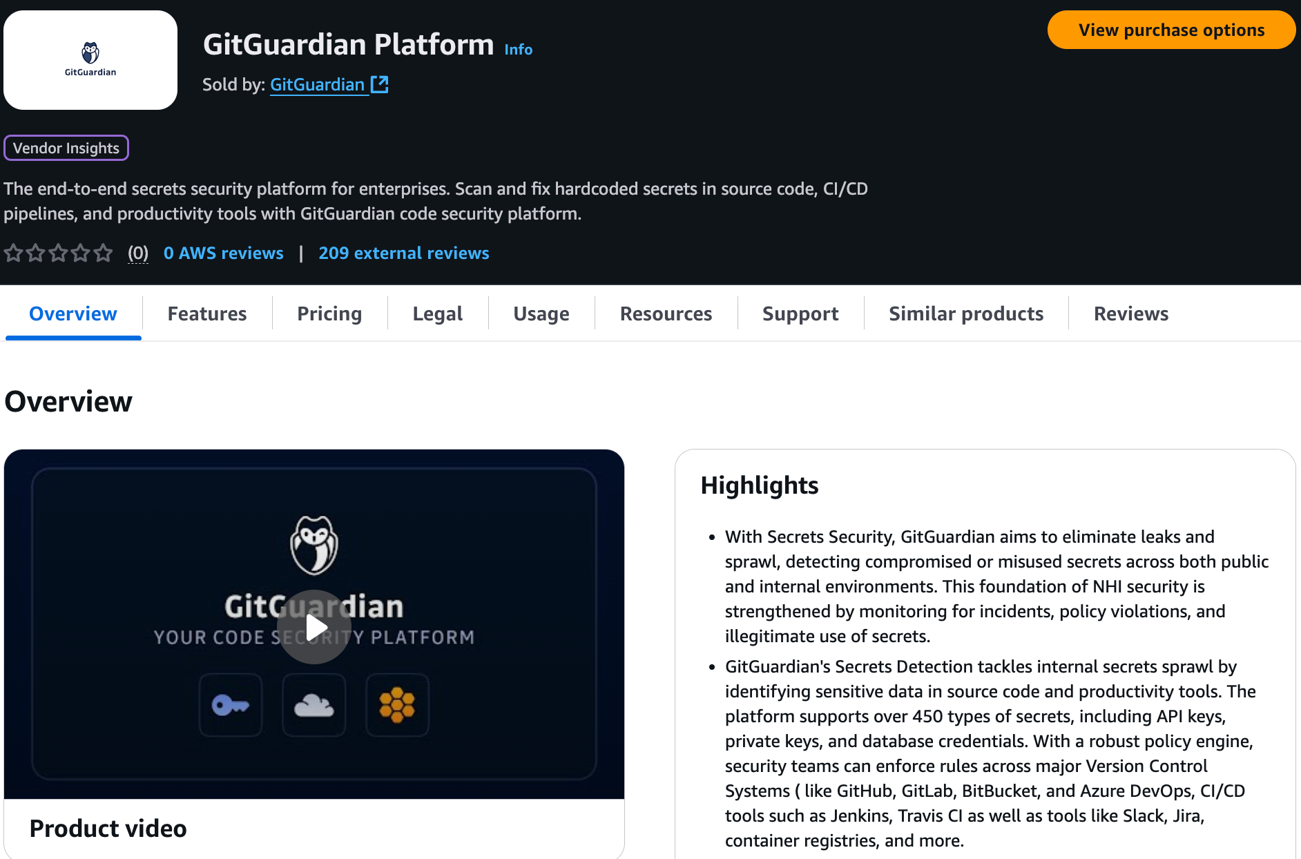 GitGuardian on AWS Marketplace